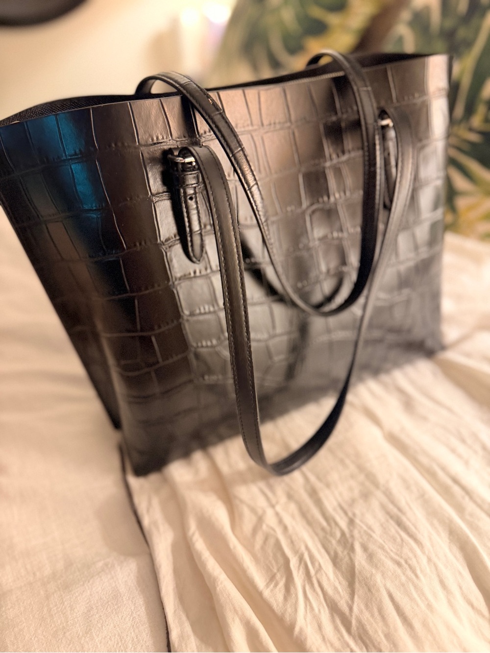 Coach Black Textured Leather Patch Tote - Picture 2 of 10